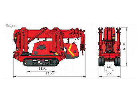 SPT299 微型履带吊机收拢尺寸